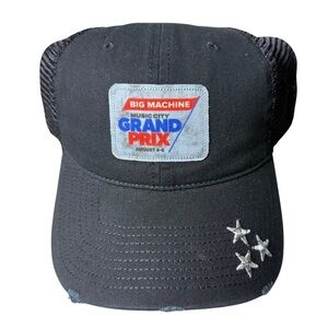 2023 Big Machine Music City Nashville Grand Prix Black Frayed Trucker Hat